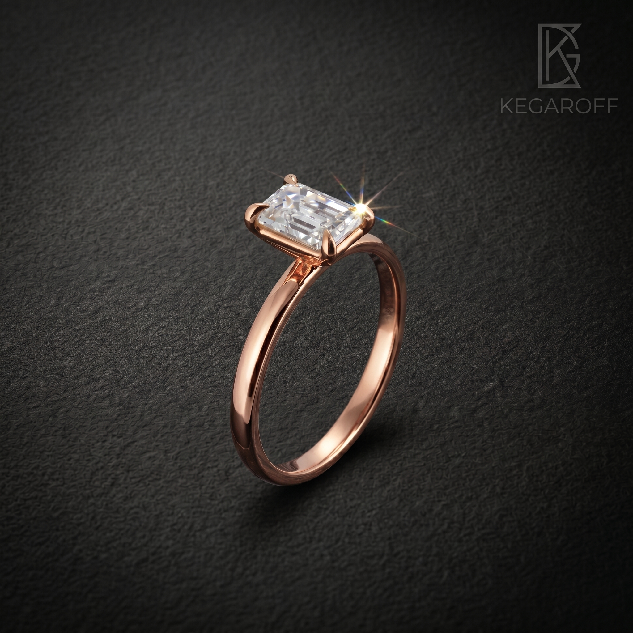 Кольцо с Октагоном 1ct