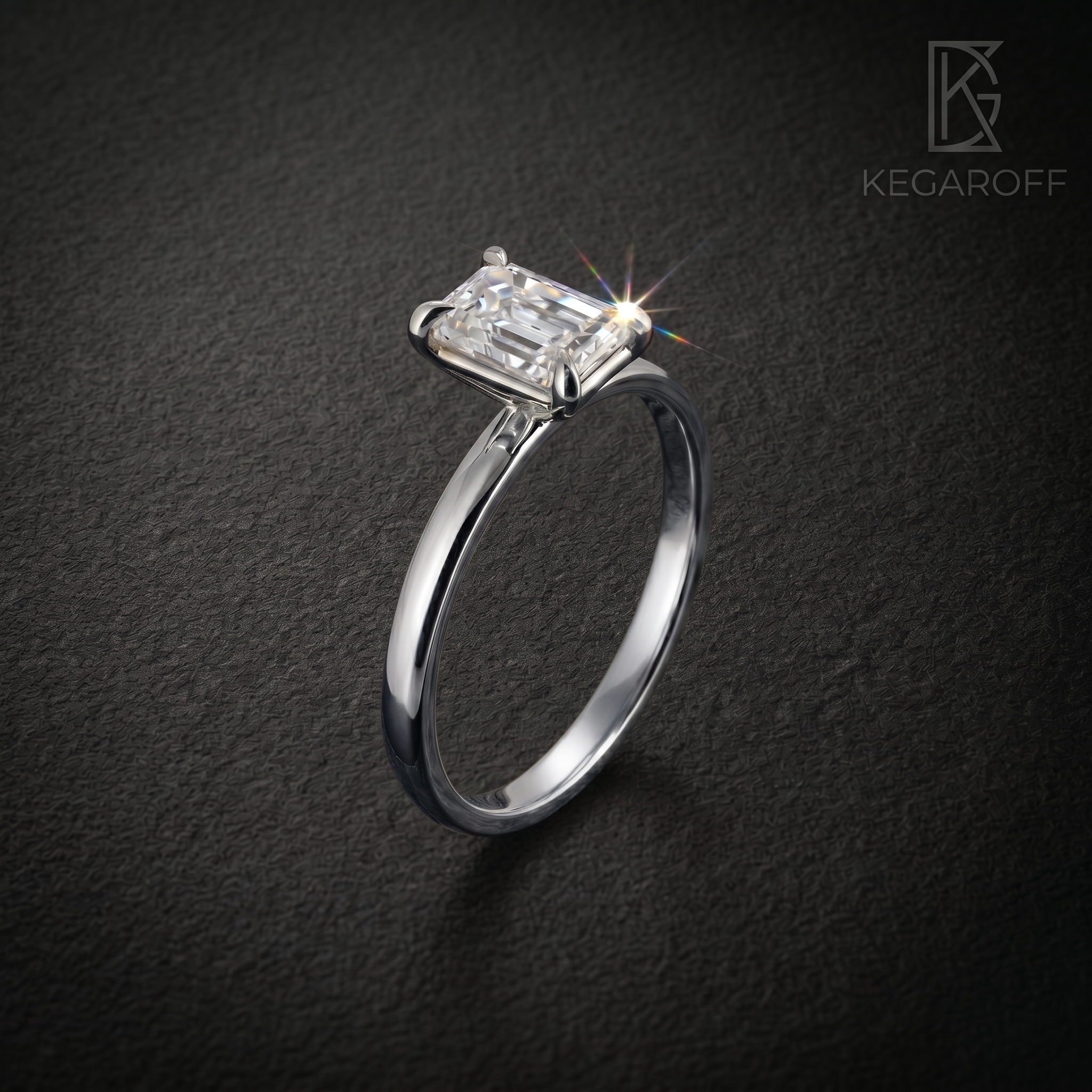 Кольцо с Октагоном 1ct